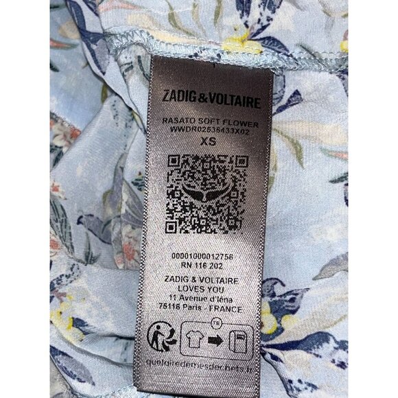 Zadig & Voltaire Blue Long Floral Print Maxi Dress Womens size Small - Picture 10 of 10